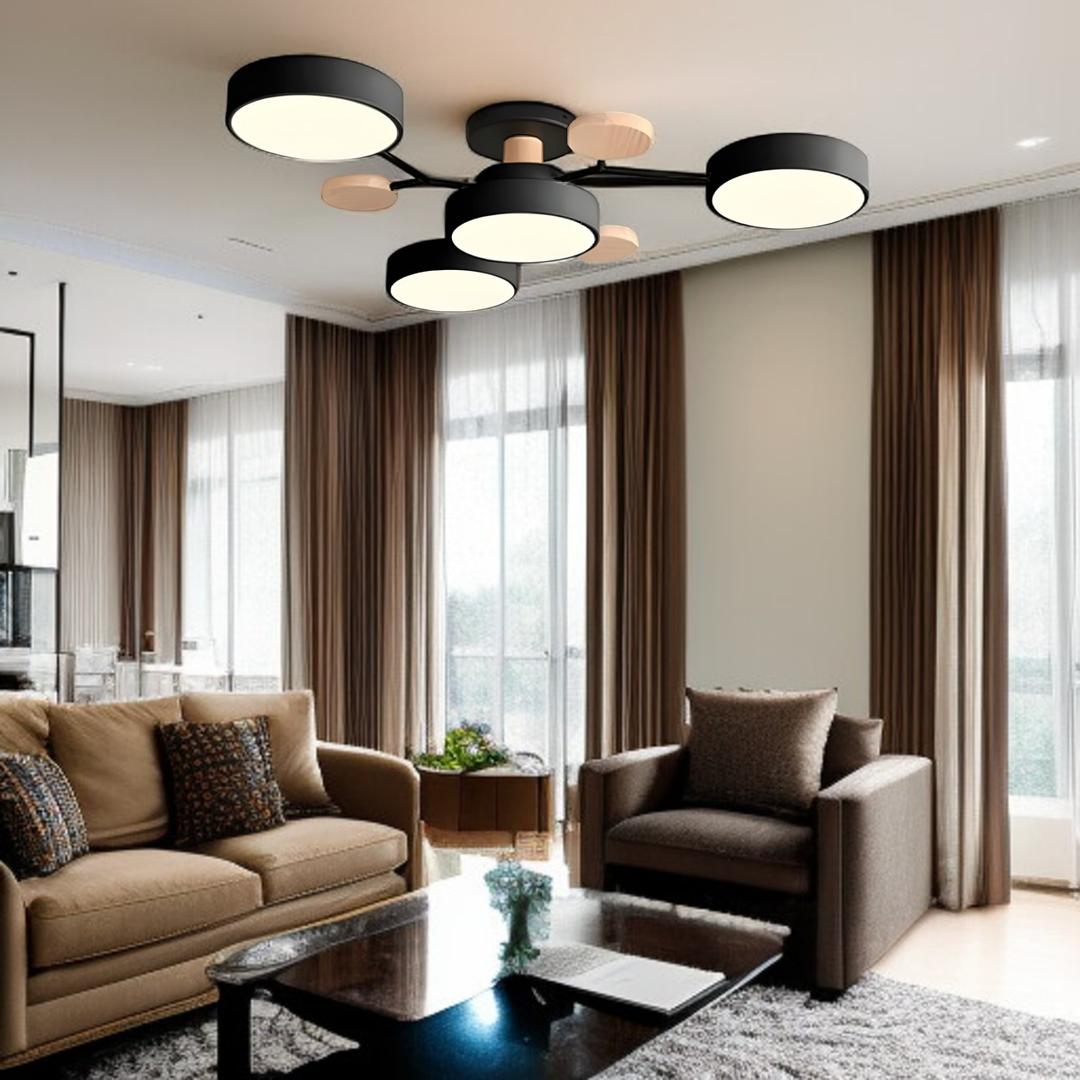 Lámpara Semi-empotrada LED Moderna de Hierro y Acrílico | Redonda