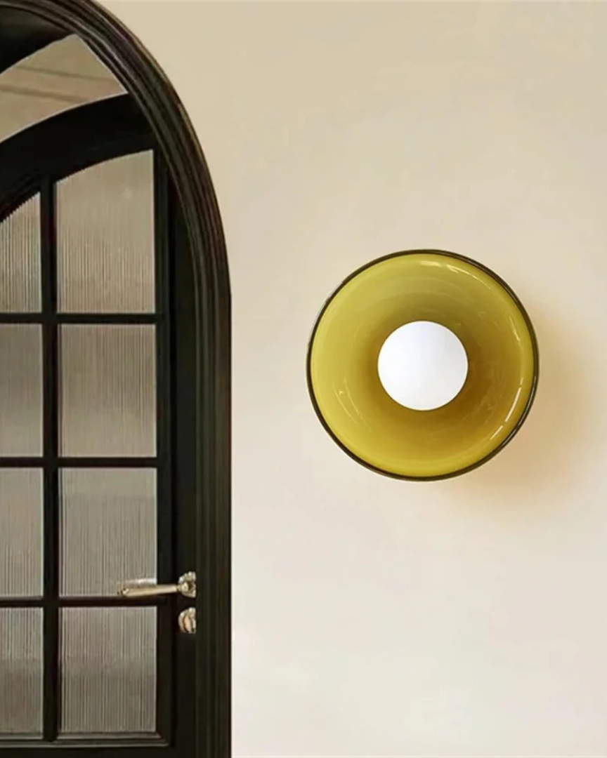 Lámpara de Pared Moderna de Vidrio Ø25cm | Diseño Estilizado