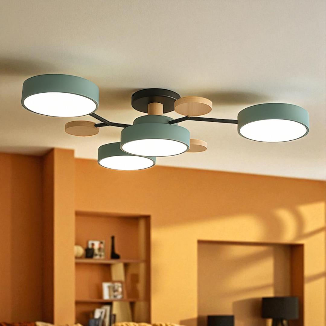 Lámpara Semi-empotrada LED Moderna de Hierro y Acrílico | Redonda