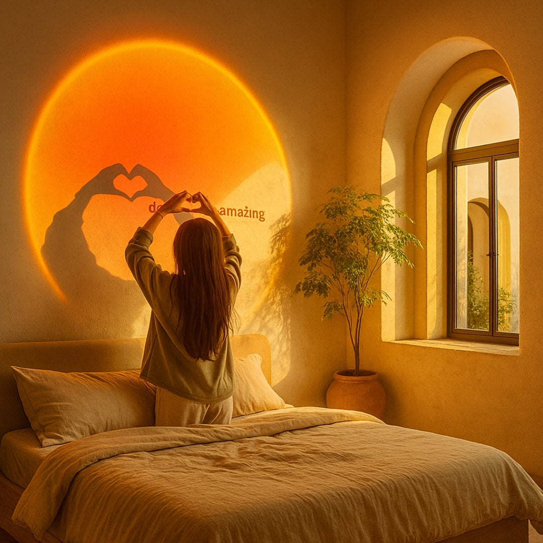 Lámpara De Mesa Atardecer Colorida | Decorativa