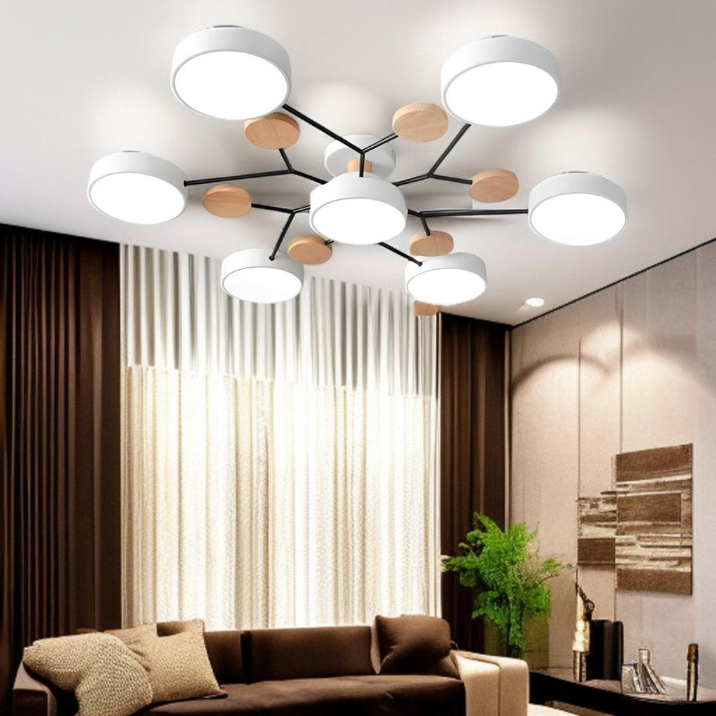 Lámpara Semi-empotrada LED Moderna de Hierro y Acrílico | Redonda