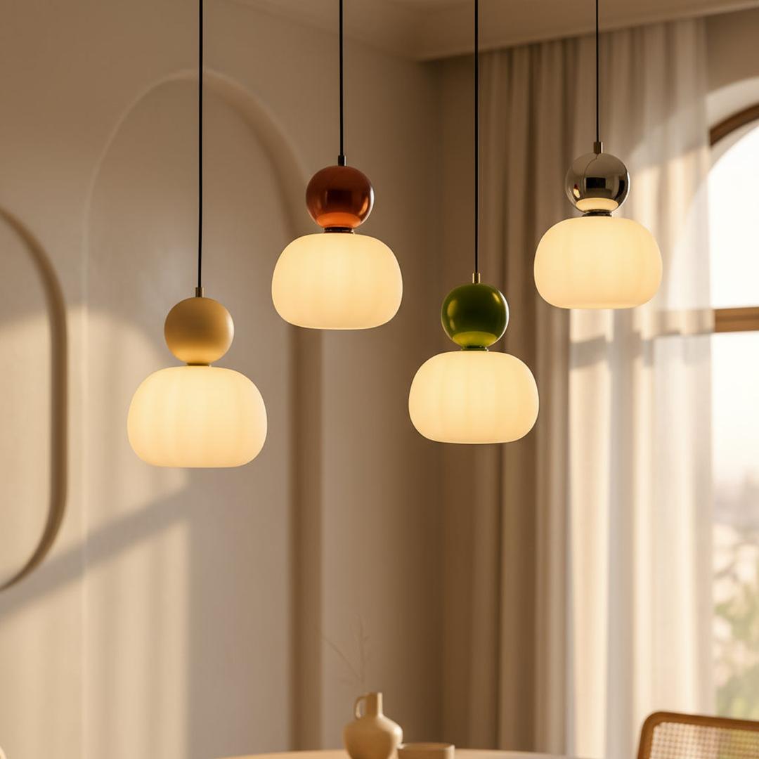 Lámpara Colgante Decorativa Color Crema | Art Deco