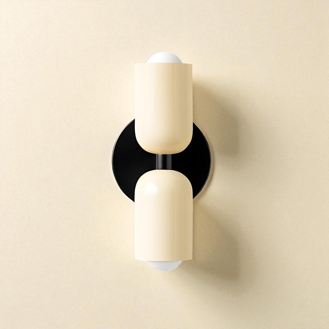 Lámparas de Pared LED Color Crema de Resina y Metal | Doble Cabeza