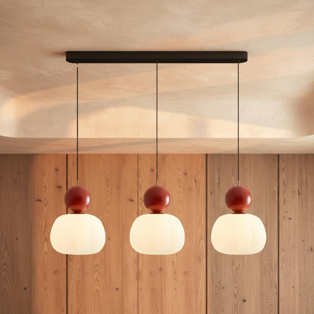 Lámpara Colgante Decorativa Color Crema | Art Deco