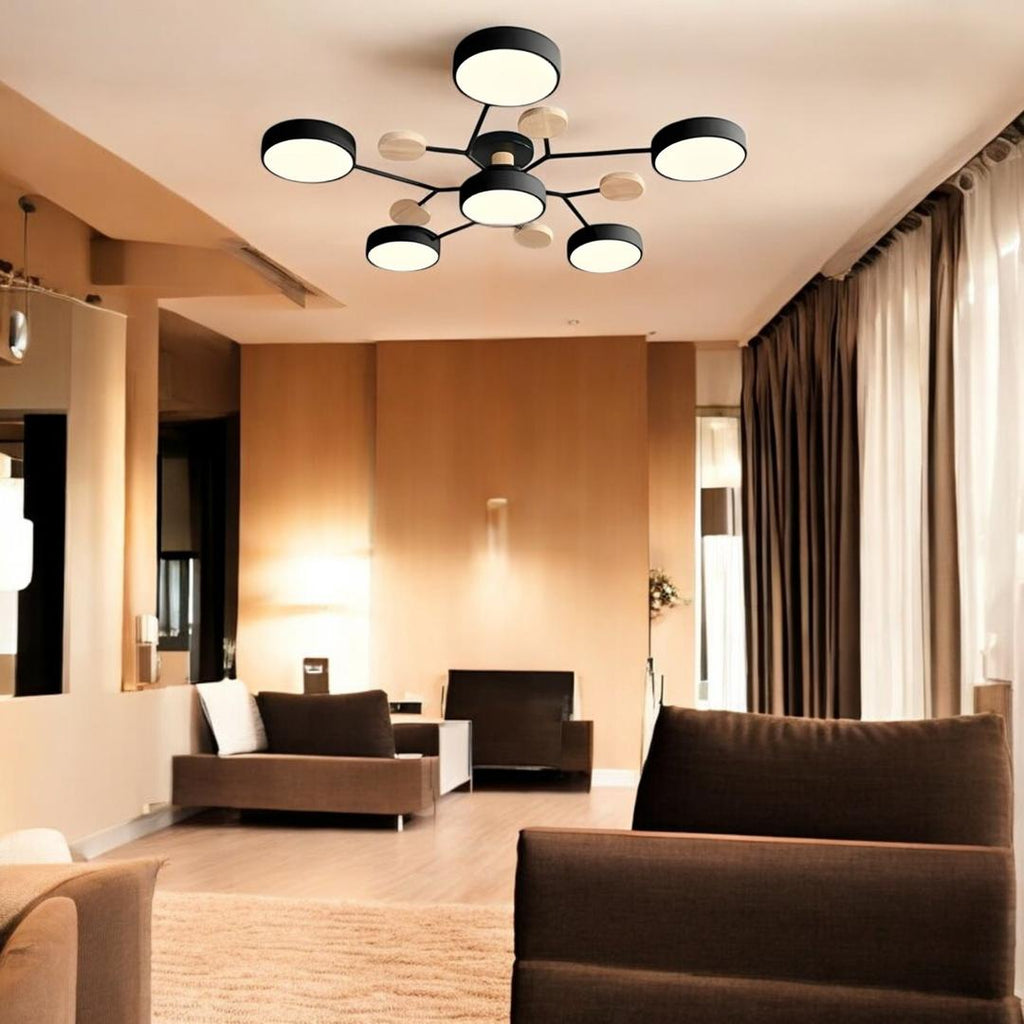 Lámpara Semi-empotrada LED Moderna de Hierro y Acrílico | Redonda