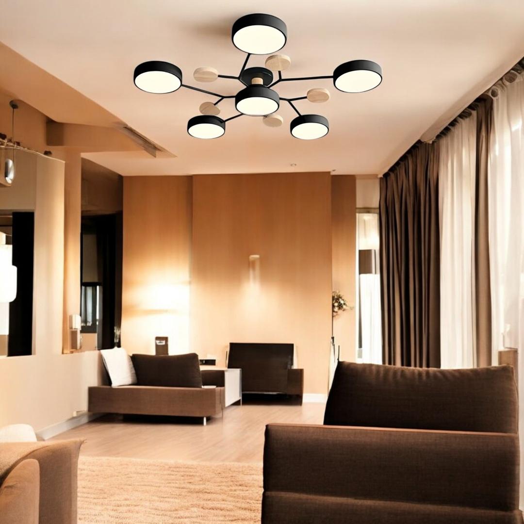 Lámpara Semi-empotrada LED Moderna de Hierro y Acrílico | Redonda