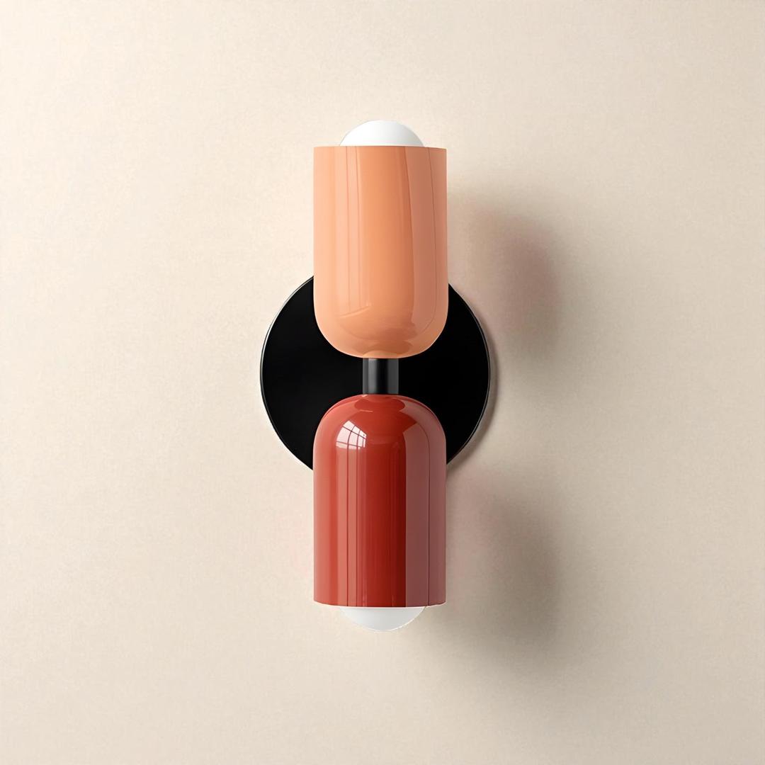 Lámparas de Pared LED Color Crema de Resina y Metal | Doble Cabeza