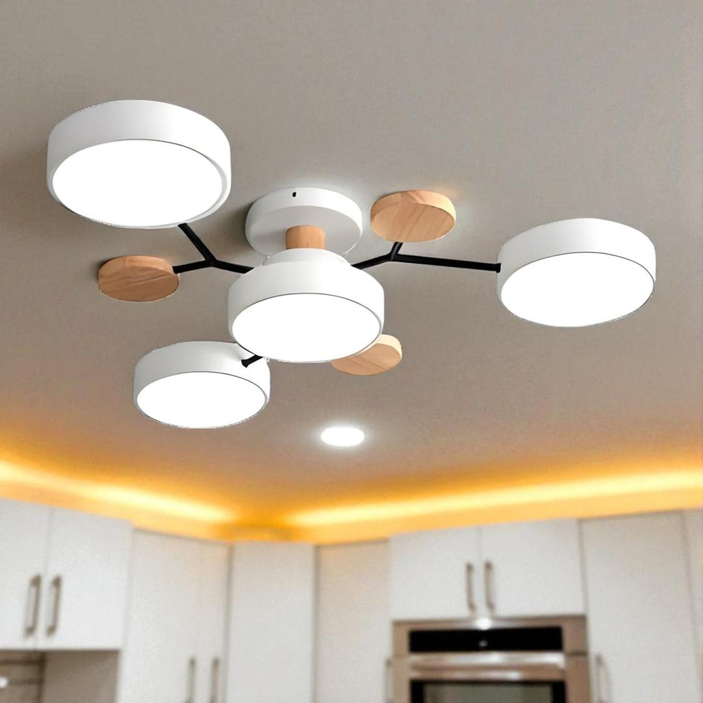 Lámpara Semi-empotrada LED Moderna de Hierro y Acrílico | Redonda