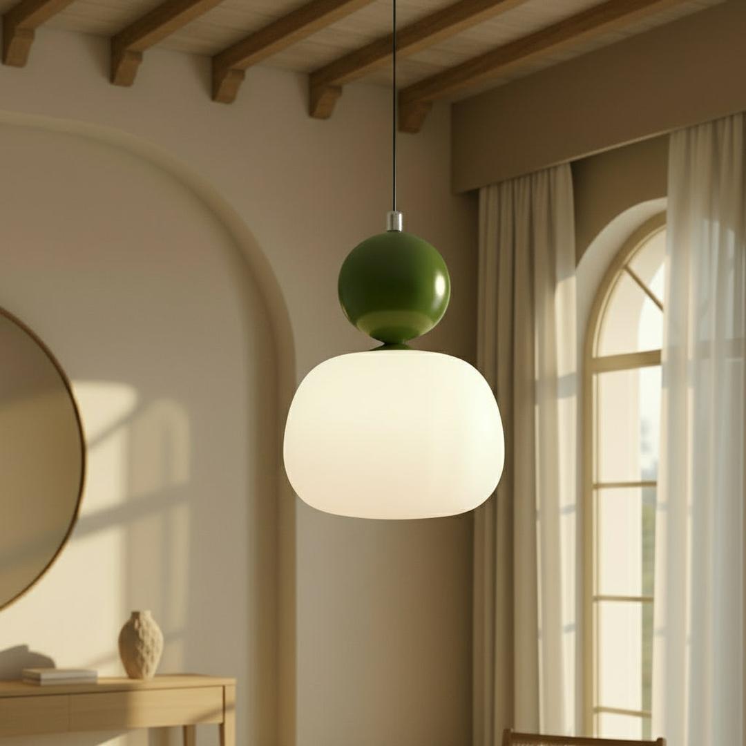 Lámpara Colgante Decorativa Color Crema | Art Deco