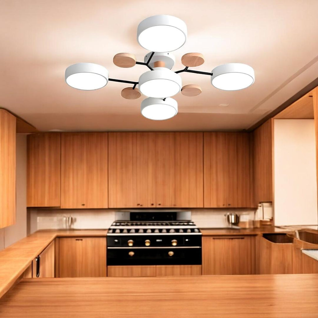 Lámpara Semi-empotrada LED Moderna de Hierro y Acrílico | Redonda