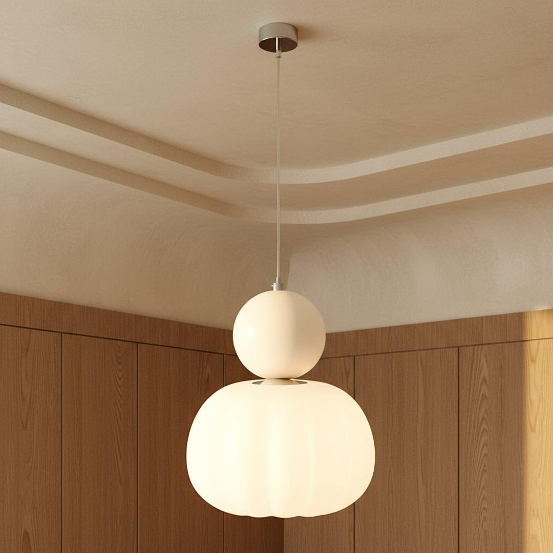 Lámpara Colgante Decorativa Color Crema | Art Deco