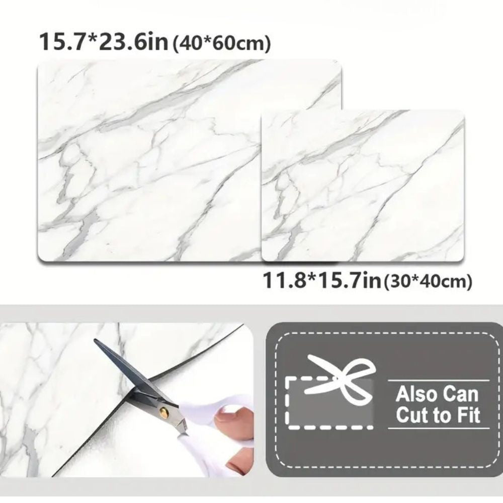 Tapete para Secar Platos con Estilo de Mármol