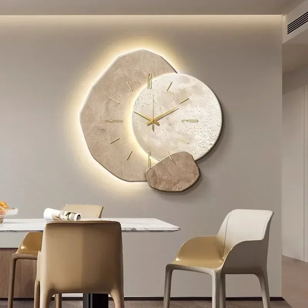 Reloj de Pared LunaWood – Elegancia Natural con Suave Brillo LED
