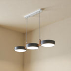 Moderne skandinavische Deckenpendelleuchte aus Metall und Holz | Mehrere Lichtquellen