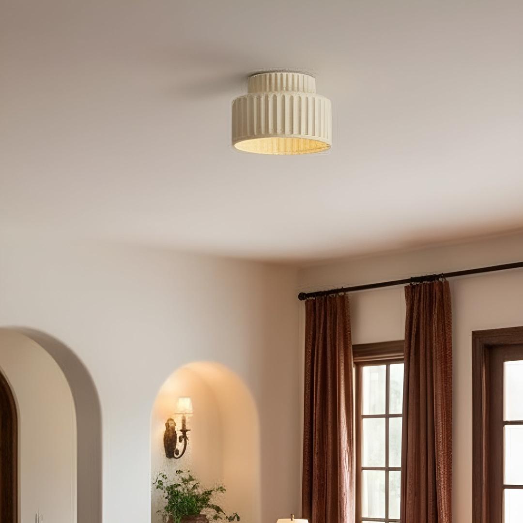 Lámpara Colgante Moderna Color Crema | Redonda