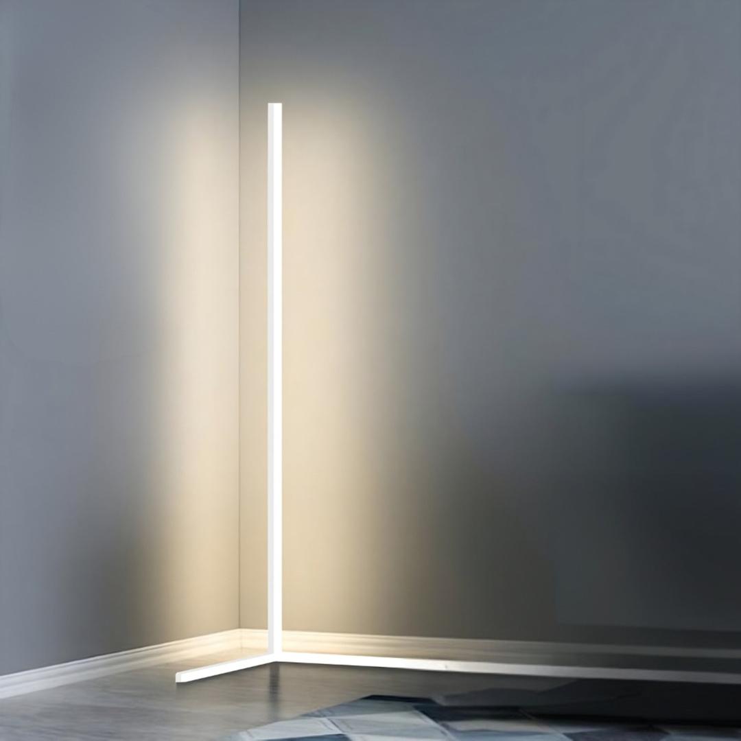Lámpara de Pie de Esquina Moderna de Aluminio | Para Sala de Estar