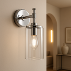 Aplique de Pared Moderno de Vidrio con Acabado en Cromo
