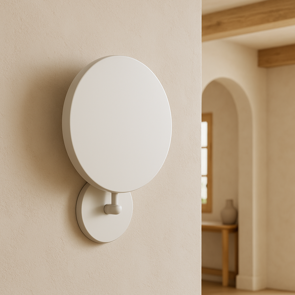 Aplique de Pared Minimalista Redondo de Metal Blanco