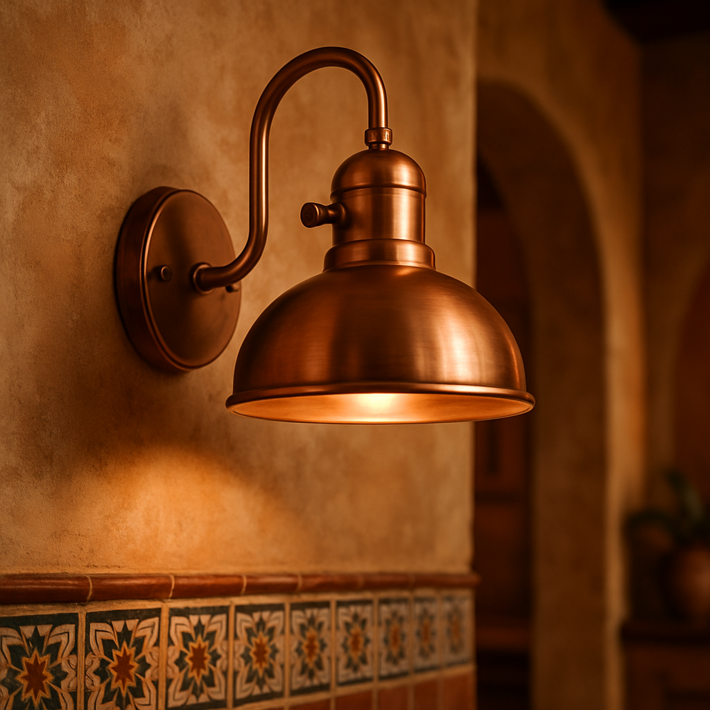 Aplique de Pared Retro de Metal en Color Cobre