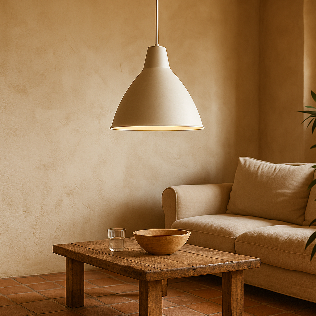 Lámpara Colgante Retro de Metal Redonda en Color Cobre