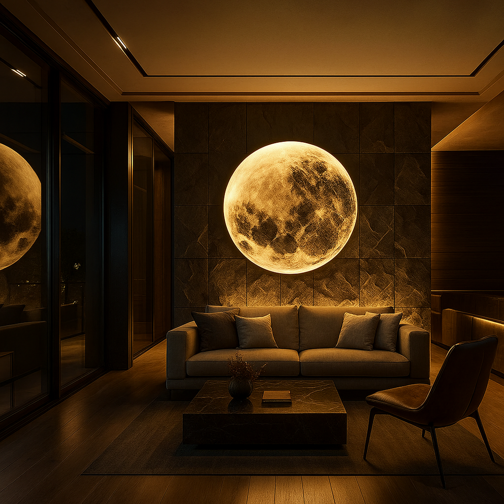 Lámpara de Pared Moderna Realista | Efecto Luna Llena LED