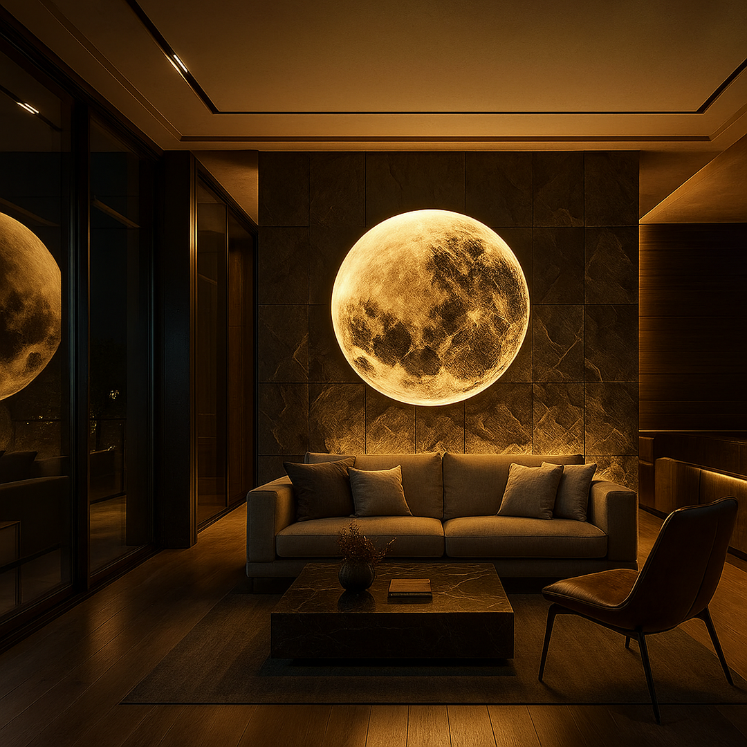 Lámpara de Pared Moderna Realista | Efecto Luna Llena LED