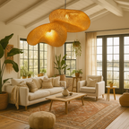 Lámpara Colgante de Bambú Tejido | Diseño Artesanal Natural