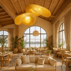 Lámpara Colgante de Bambú Tejido | Diseño Artesanal Natural