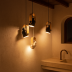 Foco Colgante Decorativo Escandinavo | Madera Metal