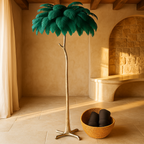 Lámpara De Pie Para Hogar Con Plumas | Diseño De Avestruz