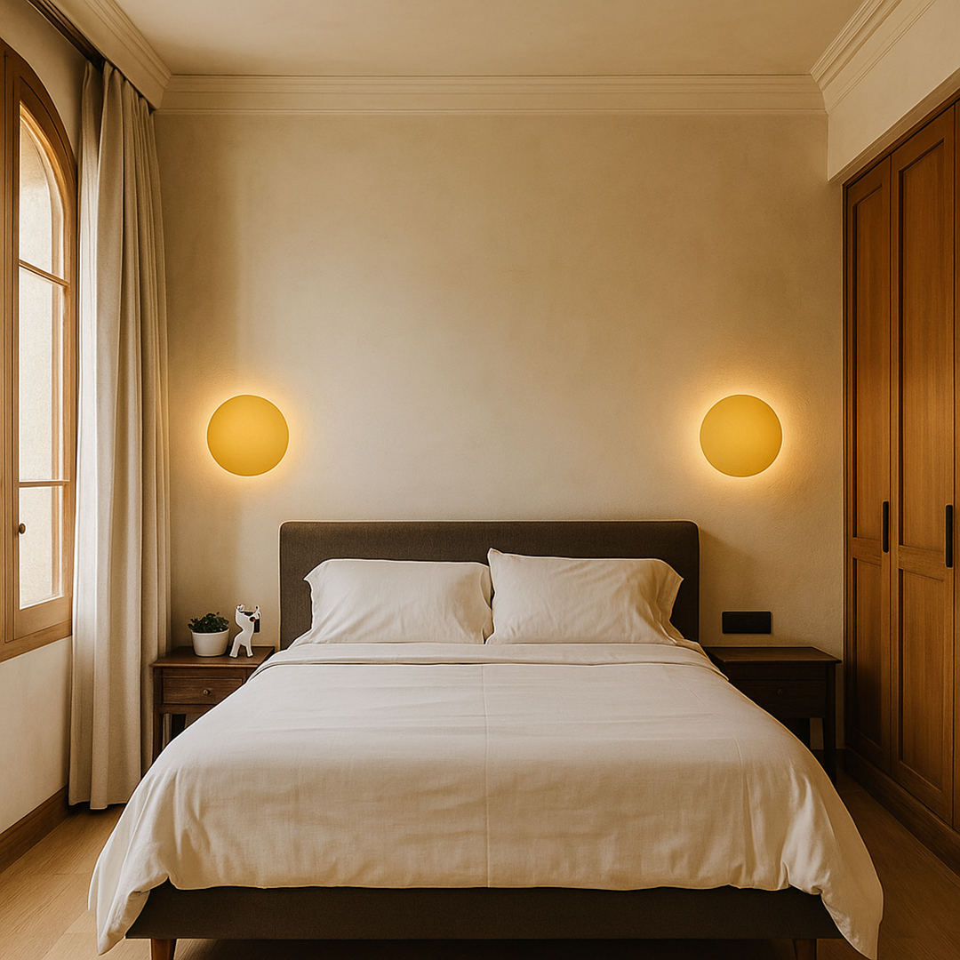 Lámpara de Pared Redonda de Metal | Estilo Minimalista de Interior