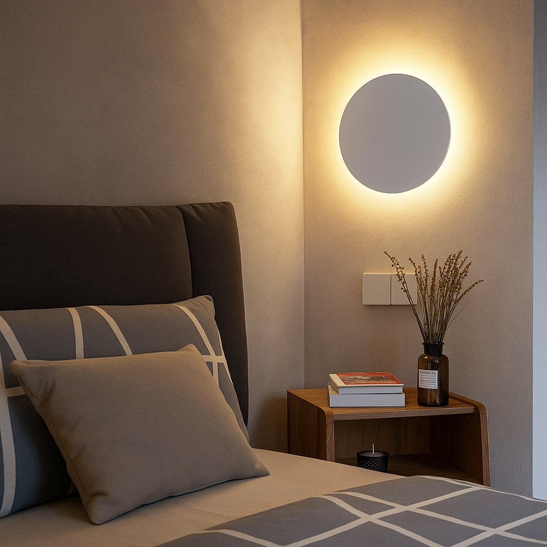 Lámpara de Pared Redonda de Metal | Estilo Minimalista de Interior