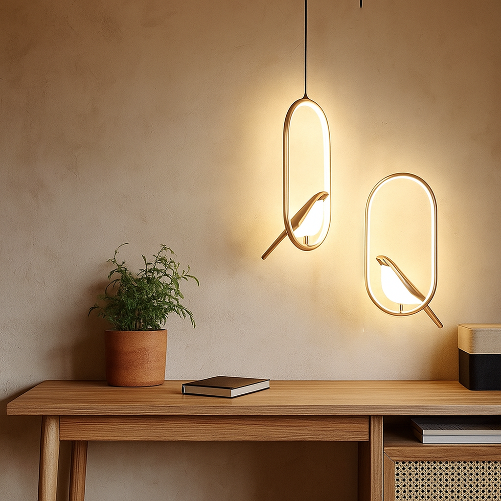 Lámpara de Techo con Motivos de Pájaros | Iluminación Decorativa LED