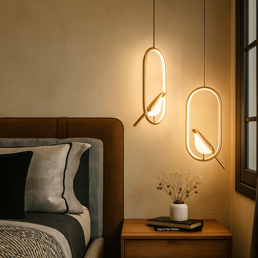 Lámpara de Techo con Motivos de Pájaros | Iluminación Decorativa LED