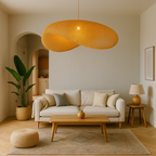 Lámpara Colgante de Bambú Tejido | Diseño Artesanal Natural