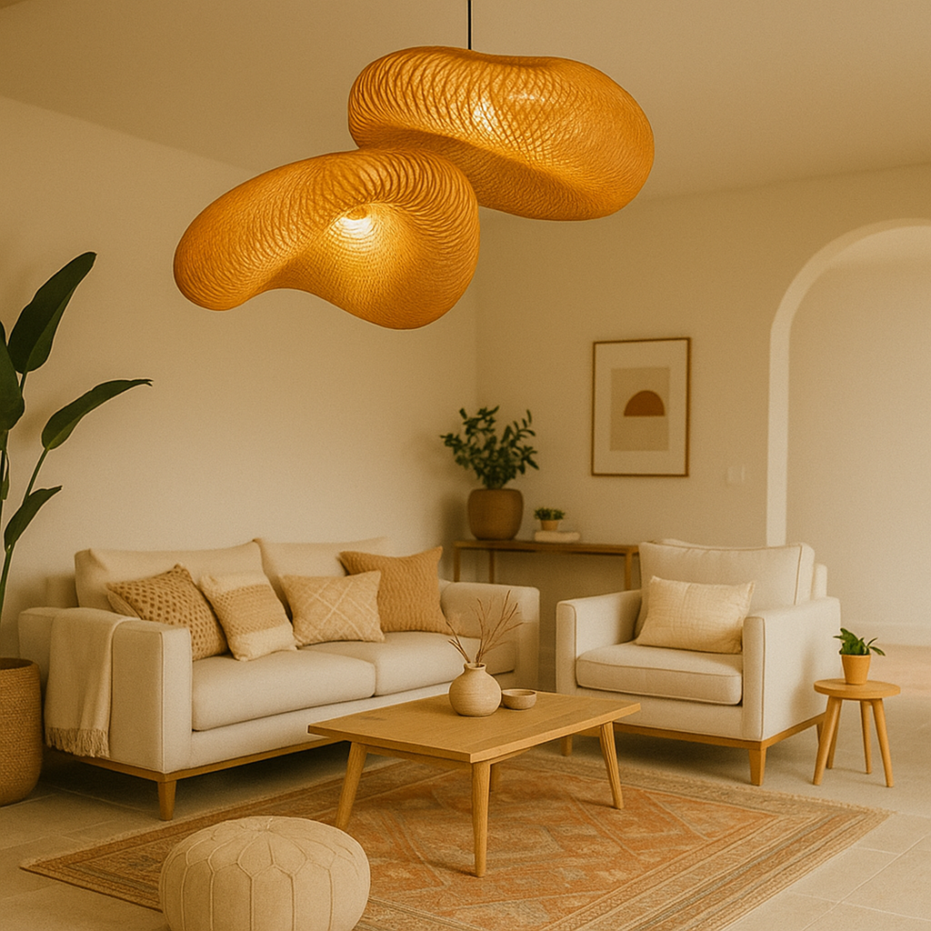 Lámpara Colgante de Bambú Tejido | Diseño Artesanal Natural