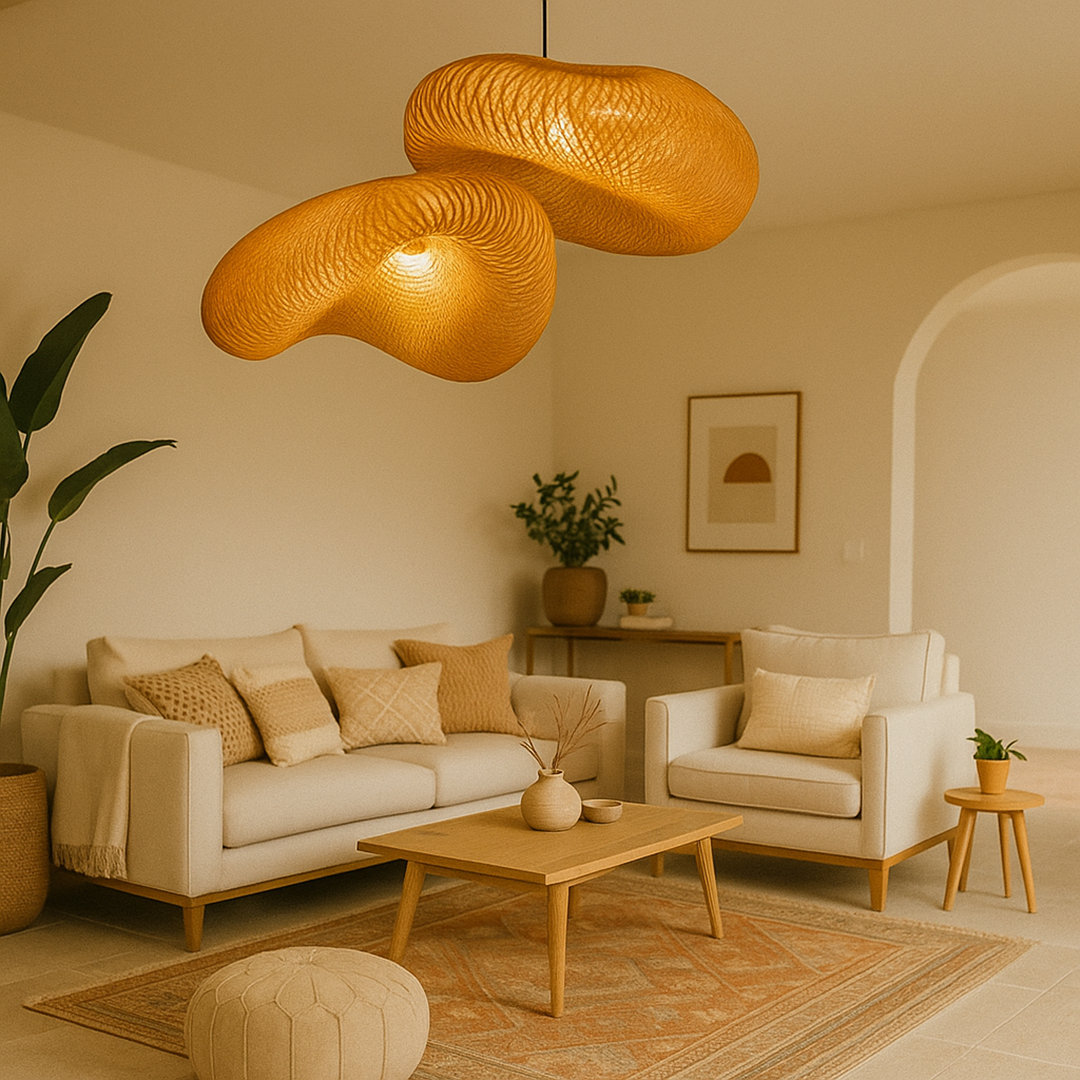 Lámpara Colgante de Bambú Tejido | Diseño Artesanal Natural