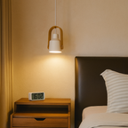 Lámpara Colgante de Madera y Metal | Estilo Escandinavo Natural