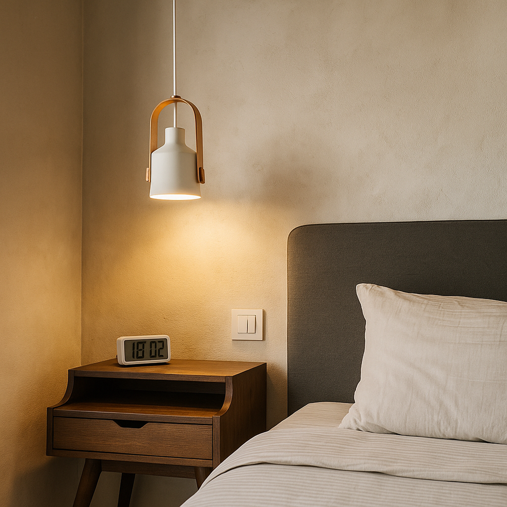 Lámpara Colgante de Madera y Metal | Estilo Escandinavo Natural