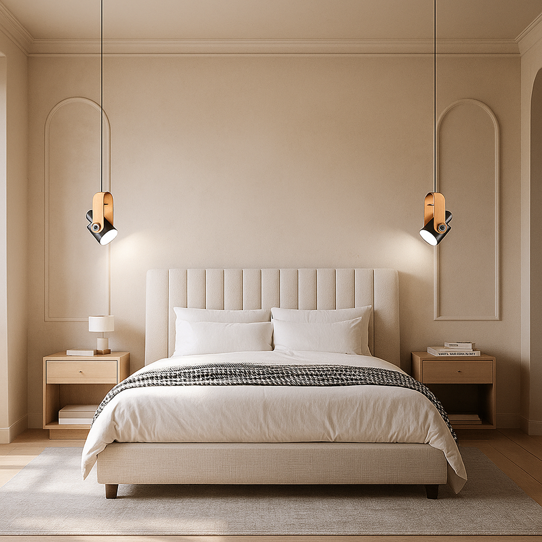 Lámpara Colgante de Madera y Metal | Estilo Escandinavo Natural