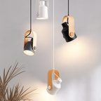 Lámpara Colgante de Madera y Metal | Estilo Escandinavo Natural