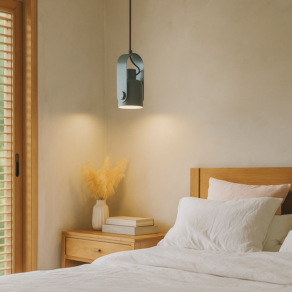 Lámpara Colgante de Madera y Metal | Estilo Escandinavo Natural