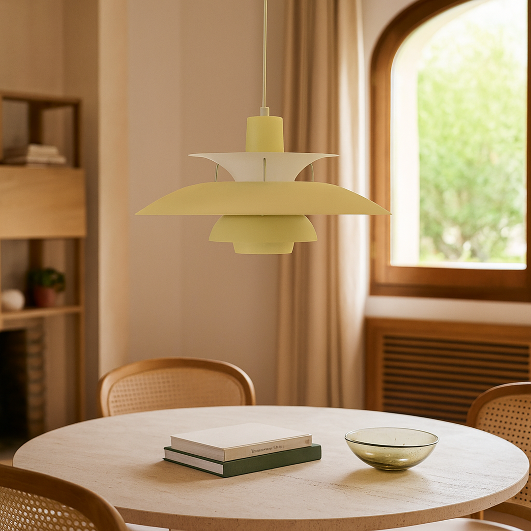 Lámpara Colgante Redonda | Diseño Moderno con Pantalla