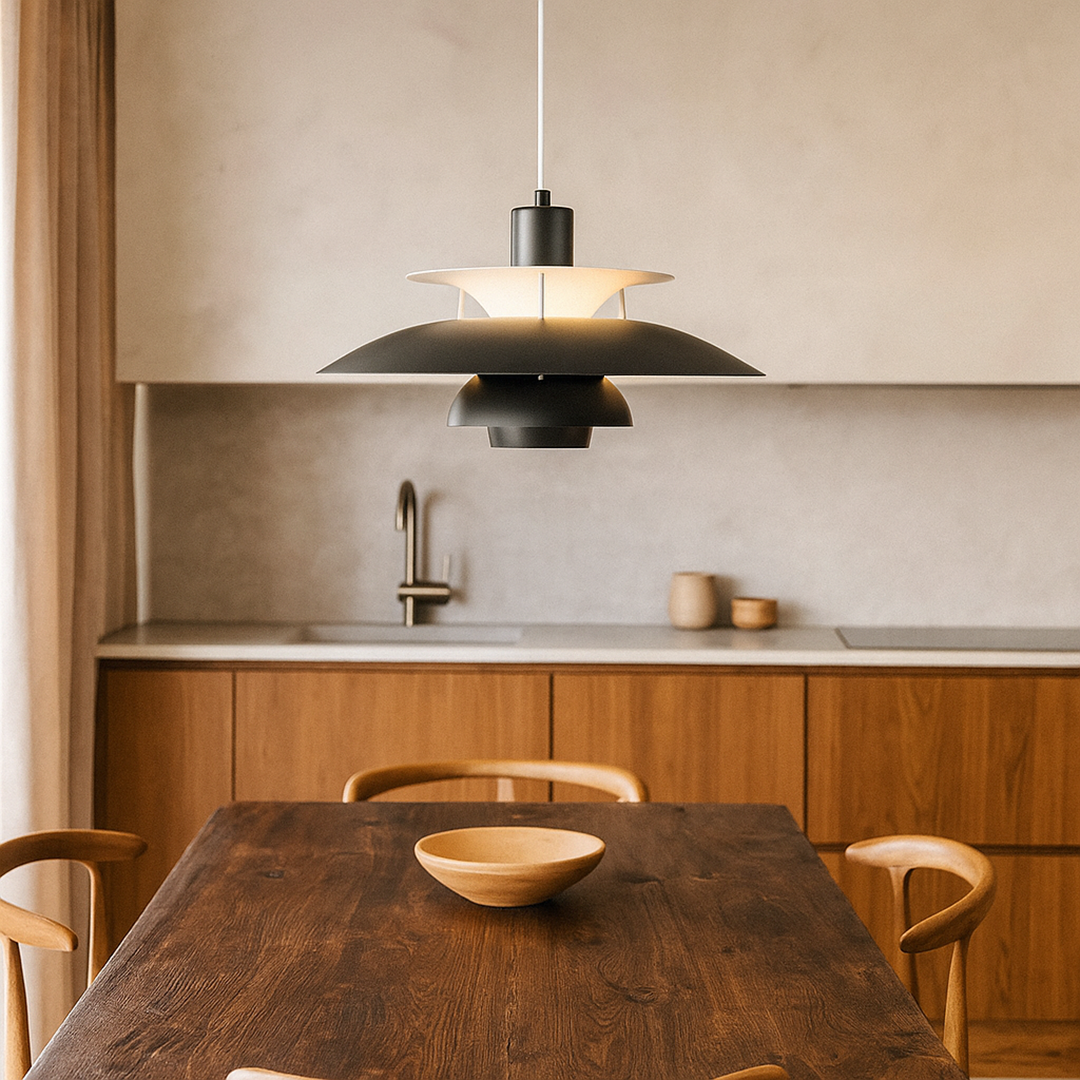 Lámpara Colgante Redonda | Diseño Moderno con Pantalla