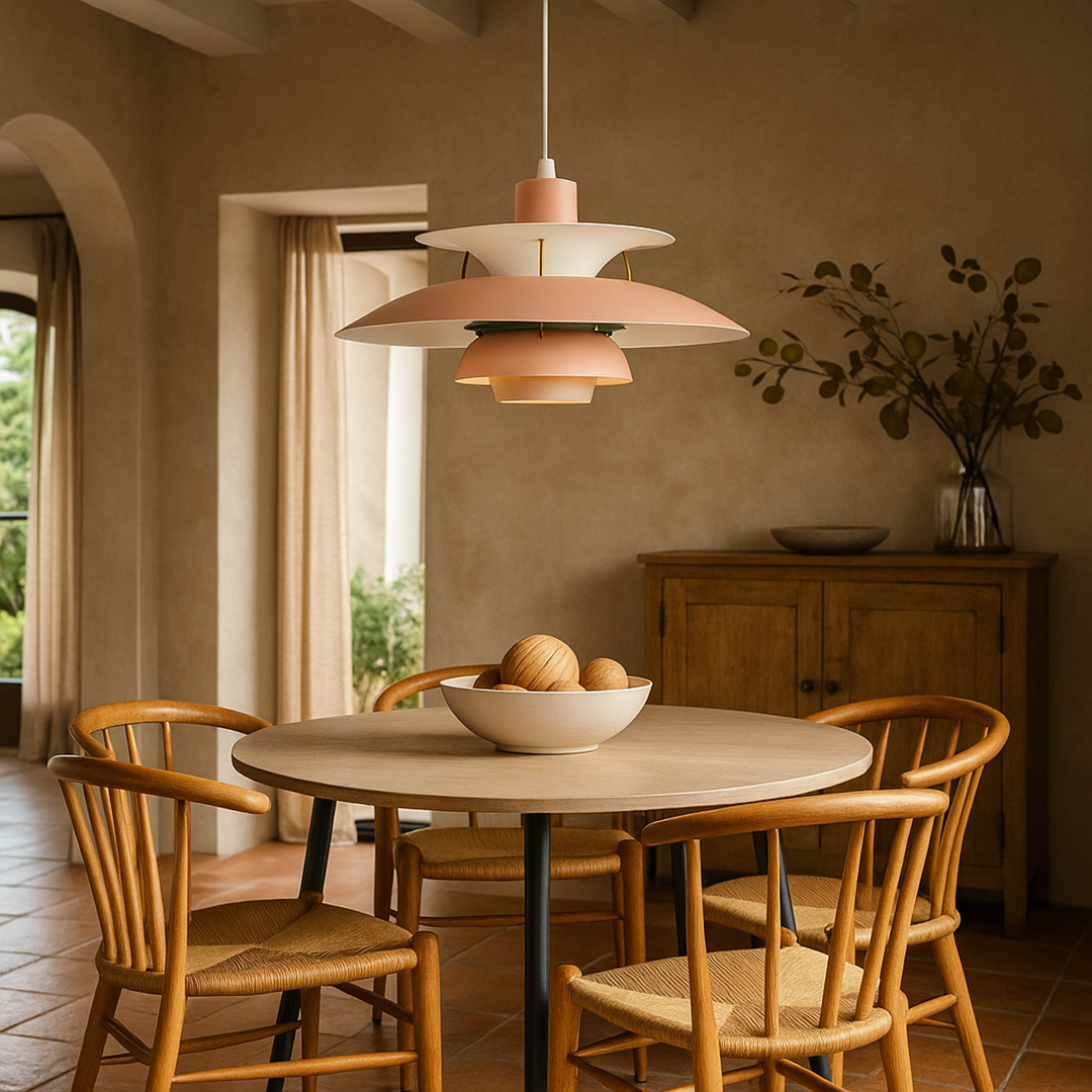 Lámpara Colgante Redonda | Diseño Moderno con Pantalla