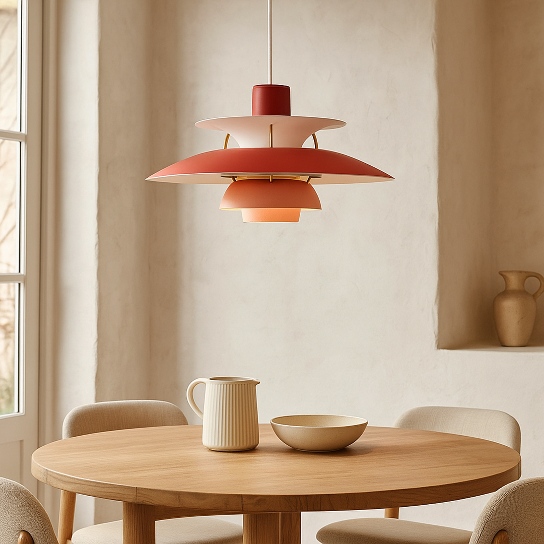 Lámpara Colgante Redonda | Diseño Moderno con Pantalla