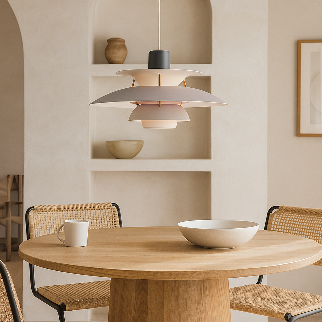 Lámpara Colgante Redonda | Diseño Moderno con Pantalla