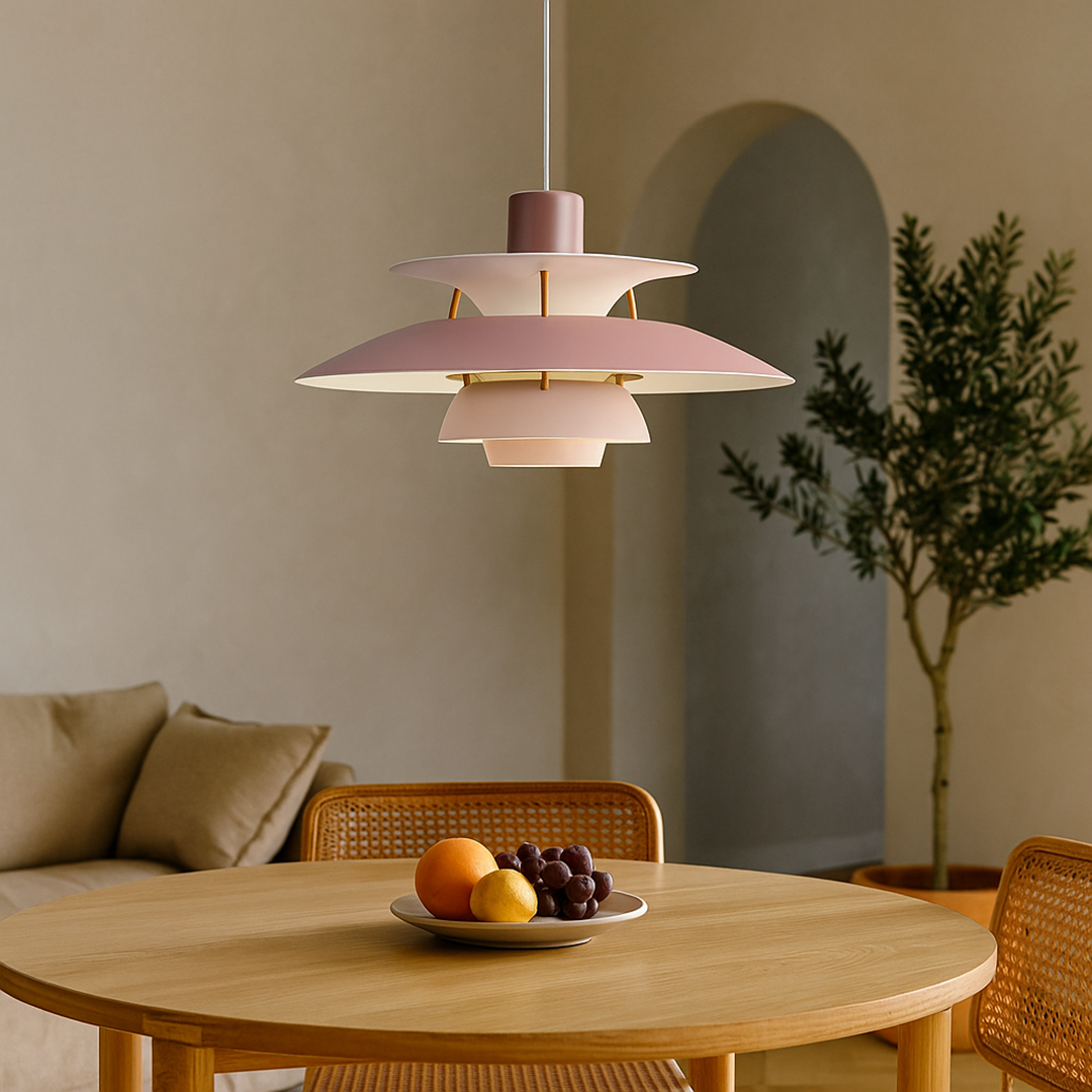 Lámpara Colgante Redonda | Diseño Moderno con Pantalla