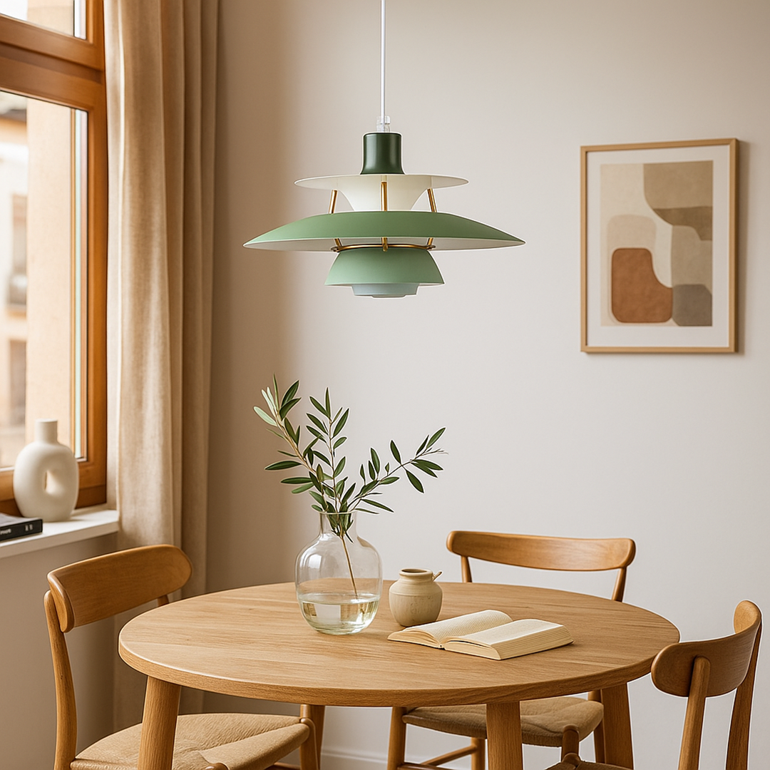 Lámpara Colgante Redonda | Diseño Moderno con Pantalla