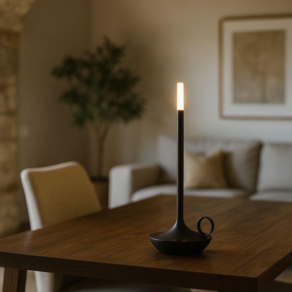 Candelabro Recargable de Aluminio | Vela LED Decorativa